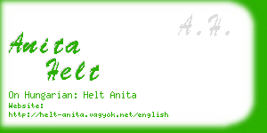 anita helt business card